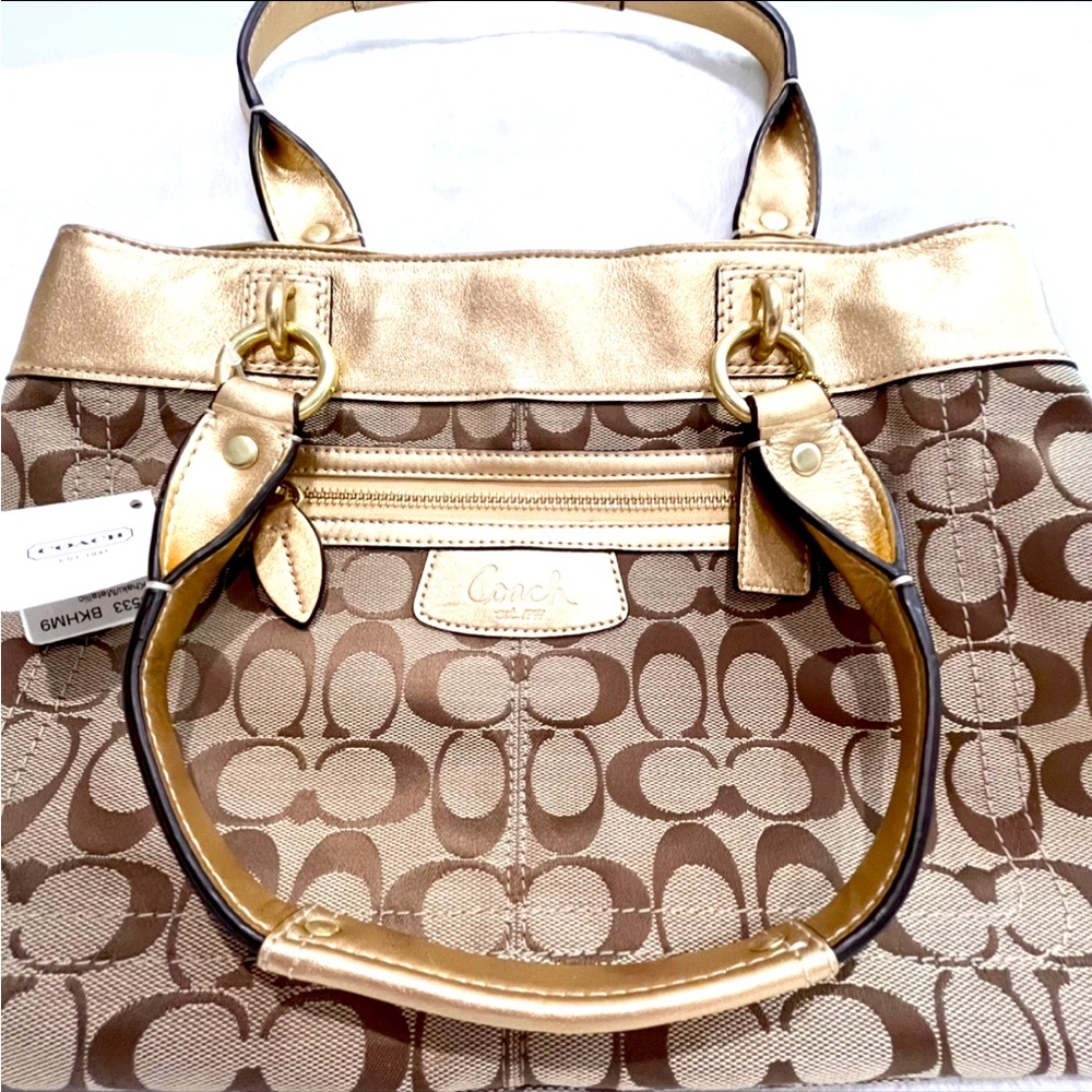 Coach Y2K NWT Penelope Gold Signature Jacquard Shoulder Bag with Wallet - Picture 5 of 16